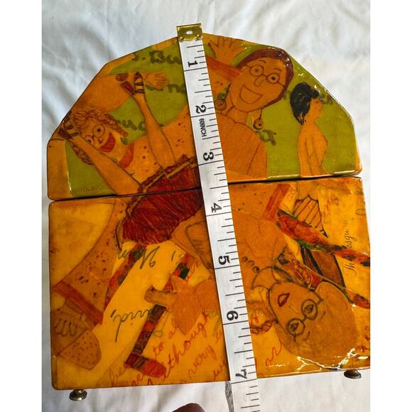 Vintage Decoupaged Wooden Purse Handbag - Picture 4 of 12